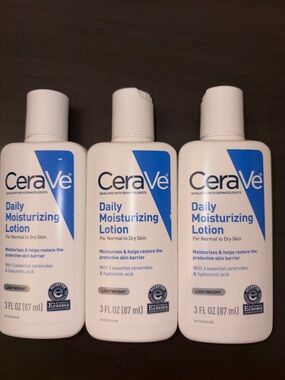 🌴CeraVe Daily Moisturizing Lotion Face & Body With Hyaluronic Acid Bundle Of 3
